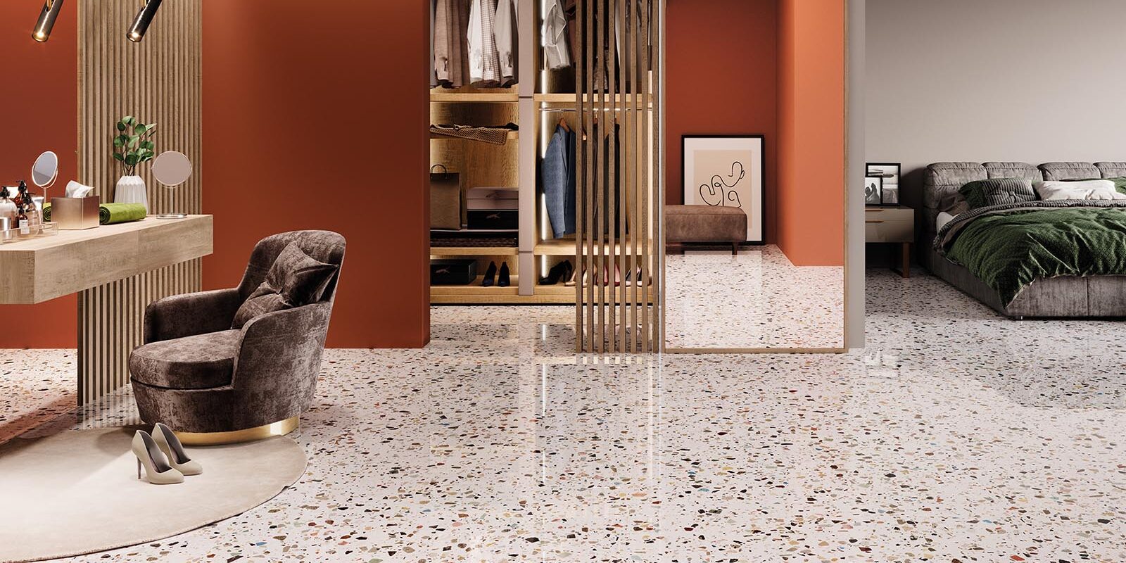 Terrazzo look porcelain tile - Gemstone