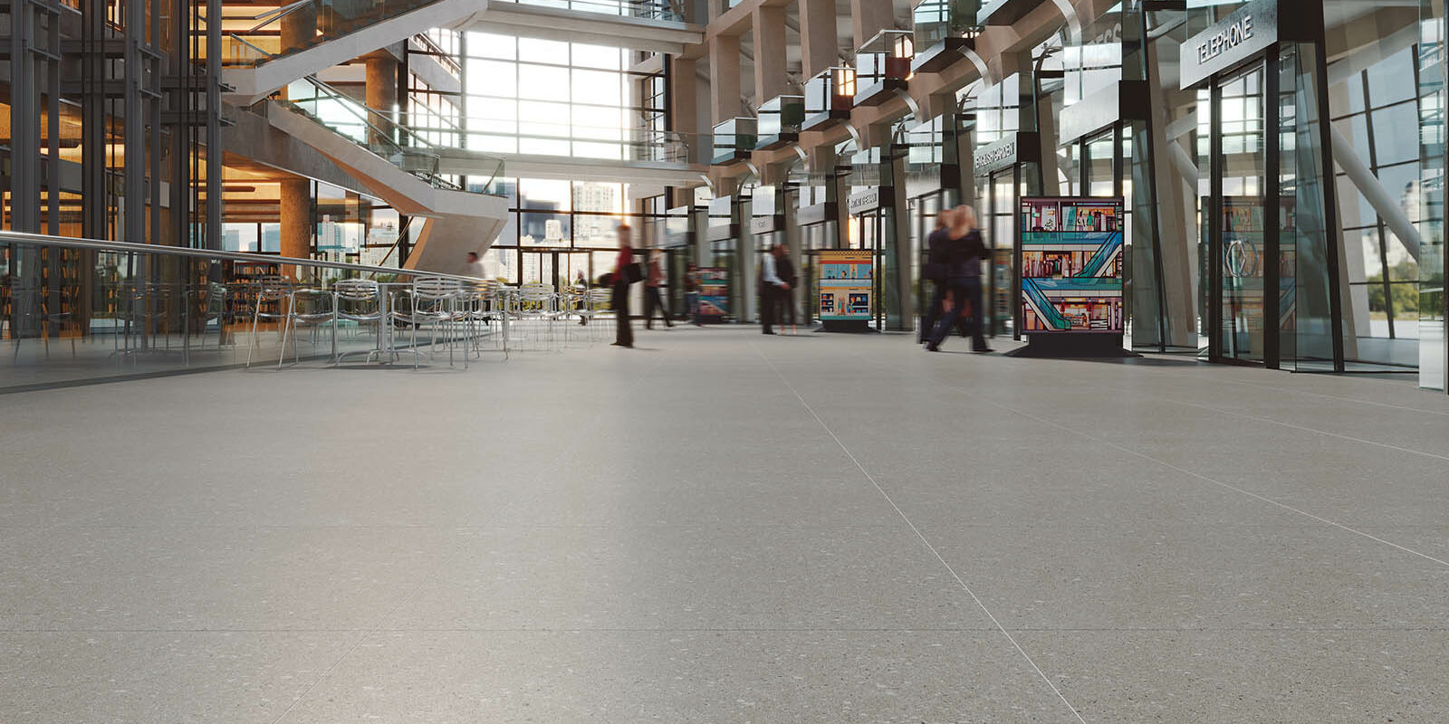 Centro comercial con azulejos de alto tránsito de Cifre Cerámica